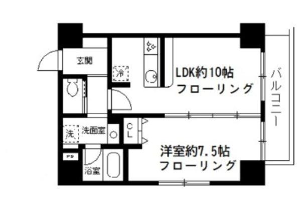 リオヴェルジュ(1LDK/3階)の間取り写真