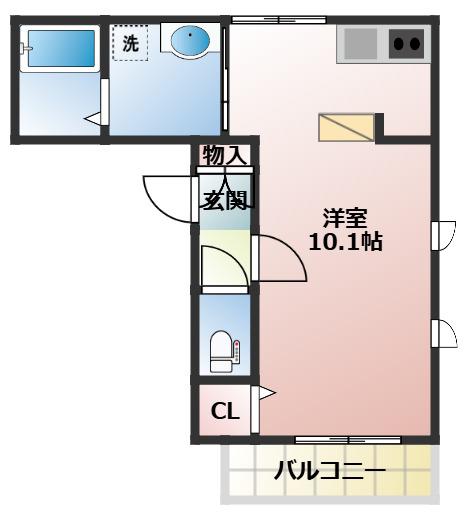 ドミールけやき(1K/3階)の間取り写真