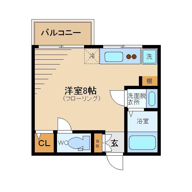 アレンタール西新宿(ワンルーム/1階)の間取り写真