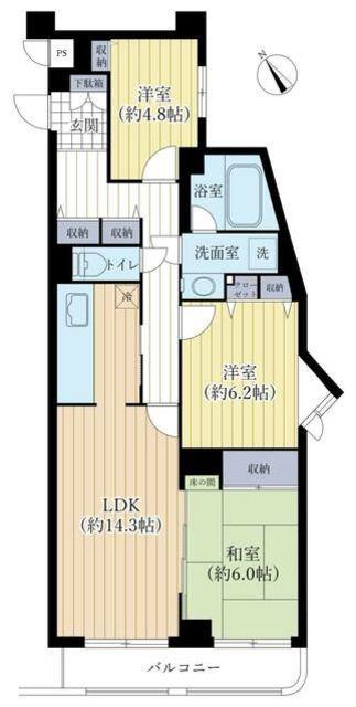 リズ青葉台(3LDK/3階)の間取り写真