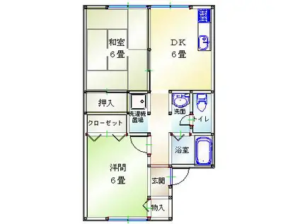 プリシェール池田(2DK/1階)の間取り写真