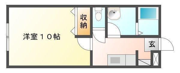 プリンセスB(1DK/1階)の間取り写真