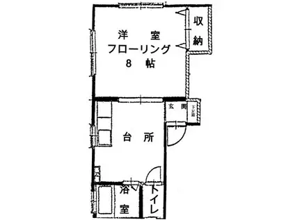 メゾンサカエ(1DK/1階)の間取り写真