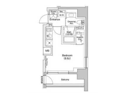 ザ・パークハビオ入谷(ワンルーム/7階)の間取り写真