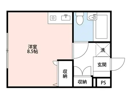 サンライズ宇大前(ワンルーム/1階)の間取り写真