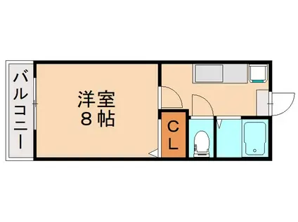 グリンピアM(1K/1階)の間取り写真