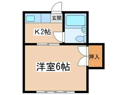 松林コーポ2号棟(1K/2階)の間取り写真