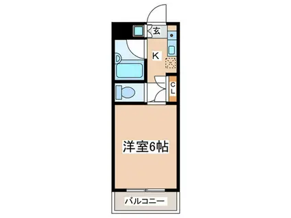 鶴川サン・ヴィレッヂ(1K/3階)の間取り写真