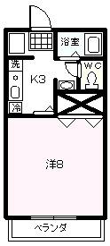 CITY-A(1K/2階)の間取り写真