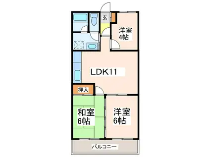 プリベール武蔵(3LDK/1階)の間取り写真