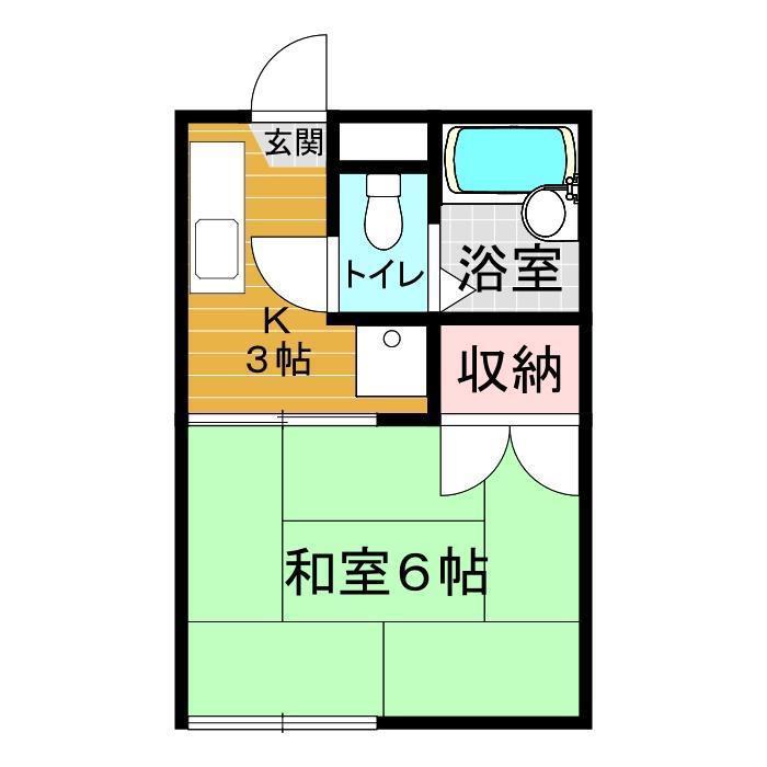 フレグランス東駅(1K/1階)の間取り写真