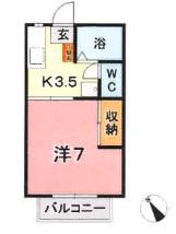 メゾンエポックB棟(1K/2階)の間取り写真