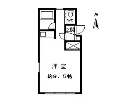 T-WINビル(1K/3階)の間取り写真