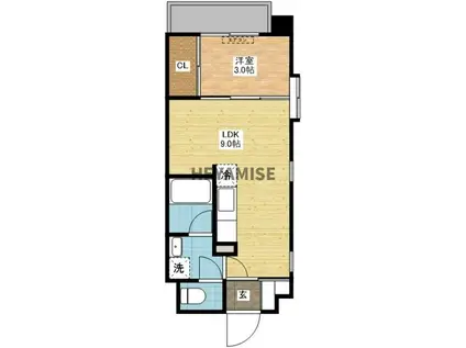 ガーデン千歳(1LDK/4階)の間取り写真