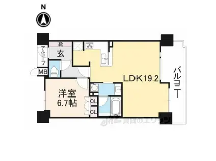 イーグルコート御池アネックス(1LDK/2階)の間取り写真