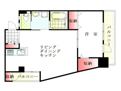 牛田コーポラス 2B(1LDK/2階)の間取り写真