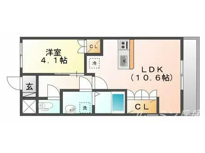アンシャンテ(1LDK/1階)の間取り写真