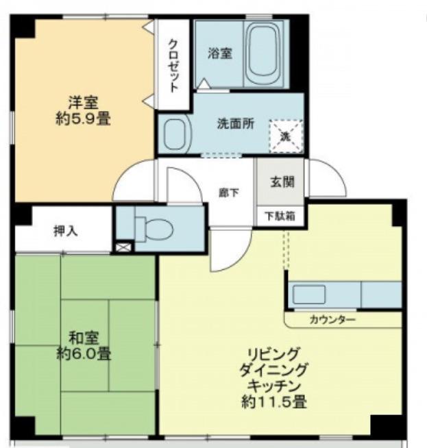 フォブールときわ(2LDK/2階)の間取り写真