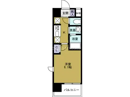 EC難波ウエスト-SIDEVIグラッド(1K/3階)の間取り写真