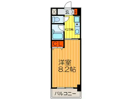 パークリセス(1K/4階)の間取り写真