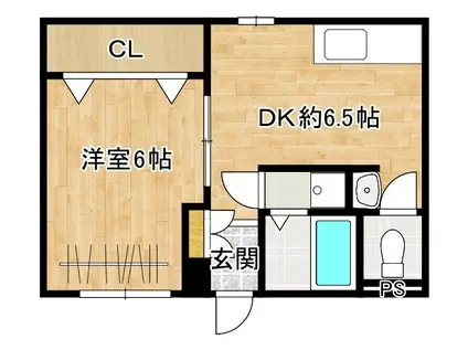 MULBERRY HOUSE(1DK/3階)の間取り写真