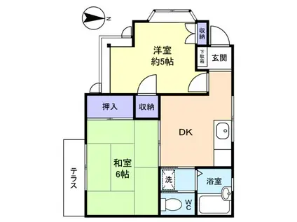 勝田台マリーナハウスI(2DK/1階)の間取り写真