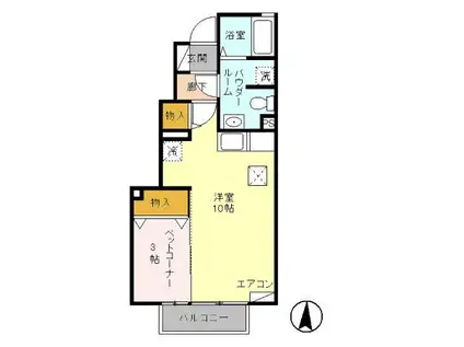 アーバンライフ・コート(1LDK/1階)の間取り写真