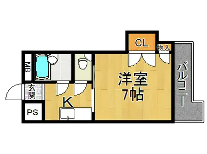 グレイスフル三国本町(1K/7階)の間取り写真
