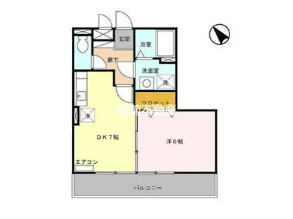 グランドゥール杉(1DK/3階)の間取り写真