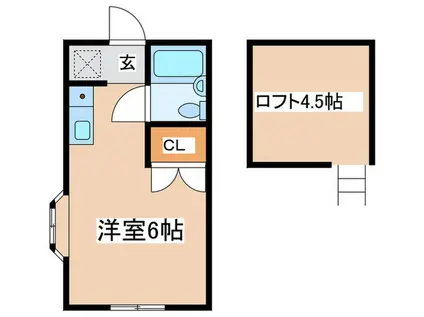 ルヴィラージュ玉川学園(ワンルーム/1階)の間取り写真