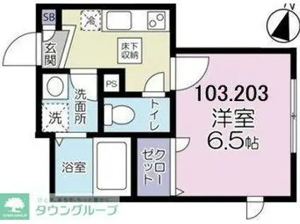 H&Aプログレス(1K/2階)の間取り写真