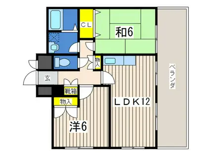 TMビル(2LDK/4階)の間取り写真