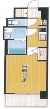 S-RESIDENCE難波イースト(1K/14階)の間取り写真