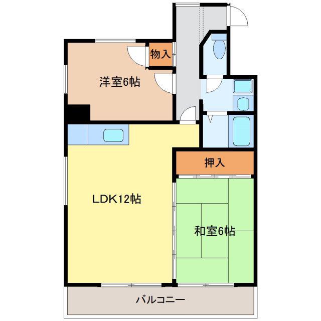 幸和マンション(2LDK/3階)の間取り写真