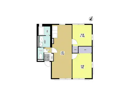 フォレスタI(2LDK/2階)の間取り写真