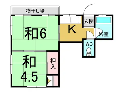 藤マンション(2K/2階)の間取り写真