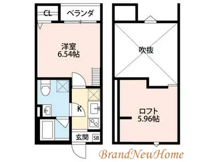 グラ―ティア堺東(1K/2階)の間取り写真