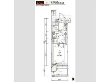 DUARES早稲田(1K/8階)の間取り写真