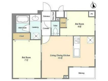 CHARMANT GRANDIR(2LDK/1階)の間取り写真