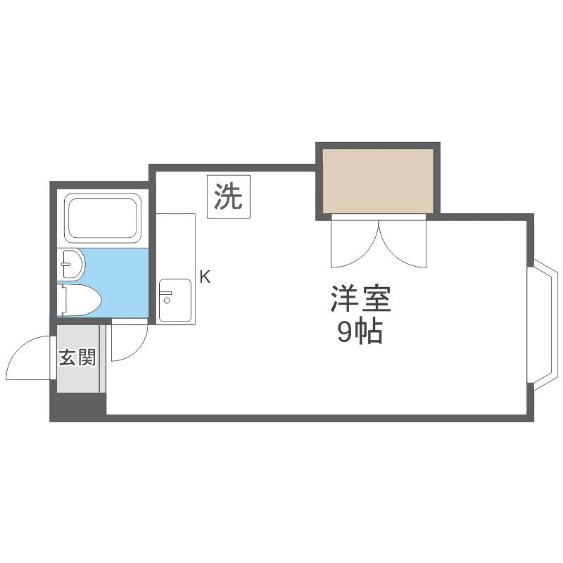 グレイシャス幌彩(ワンルーム/4階)の間取り写真