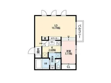 GRADITO(1LDK/1階)の間取り写真