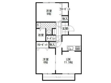 フロリアーデ梅島(2LDK/2階)の間取り写真