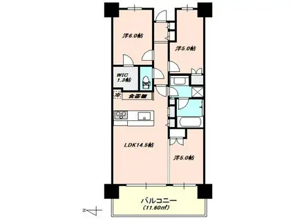 パークホームズグランファーストエアリーコート(3LDK/4階)の間取り写真