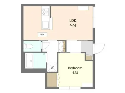 緑と潮風MAISON(1LDK/1階)の間取り写真