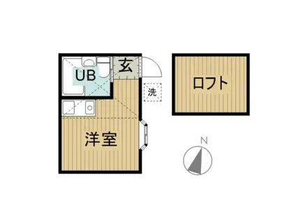 デ・ソレイユB棟(ワンルーム/2階)の間取り写真