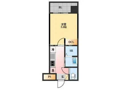 デ・クメール寺町通(1K/7階)の間取り写真