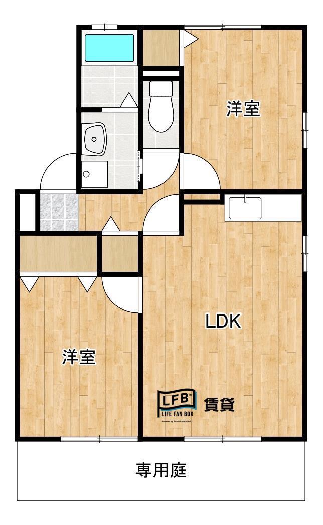リバティハウス(2LDK/1階)の間取り写真