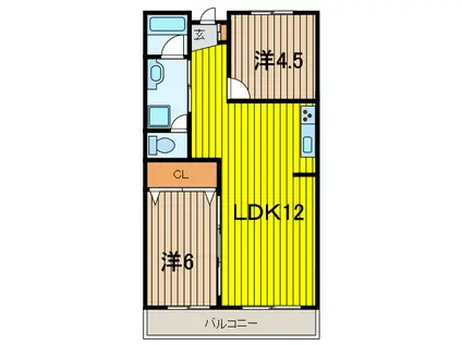 ヤマダマンション(2LDK/3階)の間取り写真