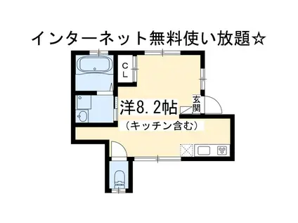 PETITE MARIA(ワンルーム/2階)の間取り写真