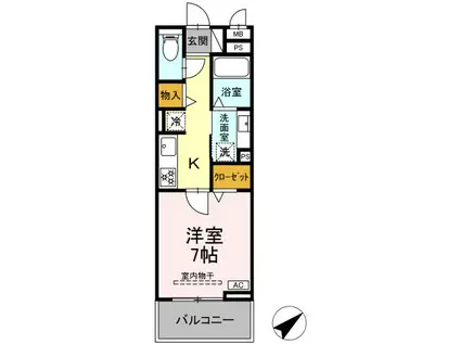 D-SQUARE大和町(1K/3階)の間取り写真